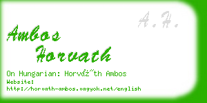 ambos horvath business card